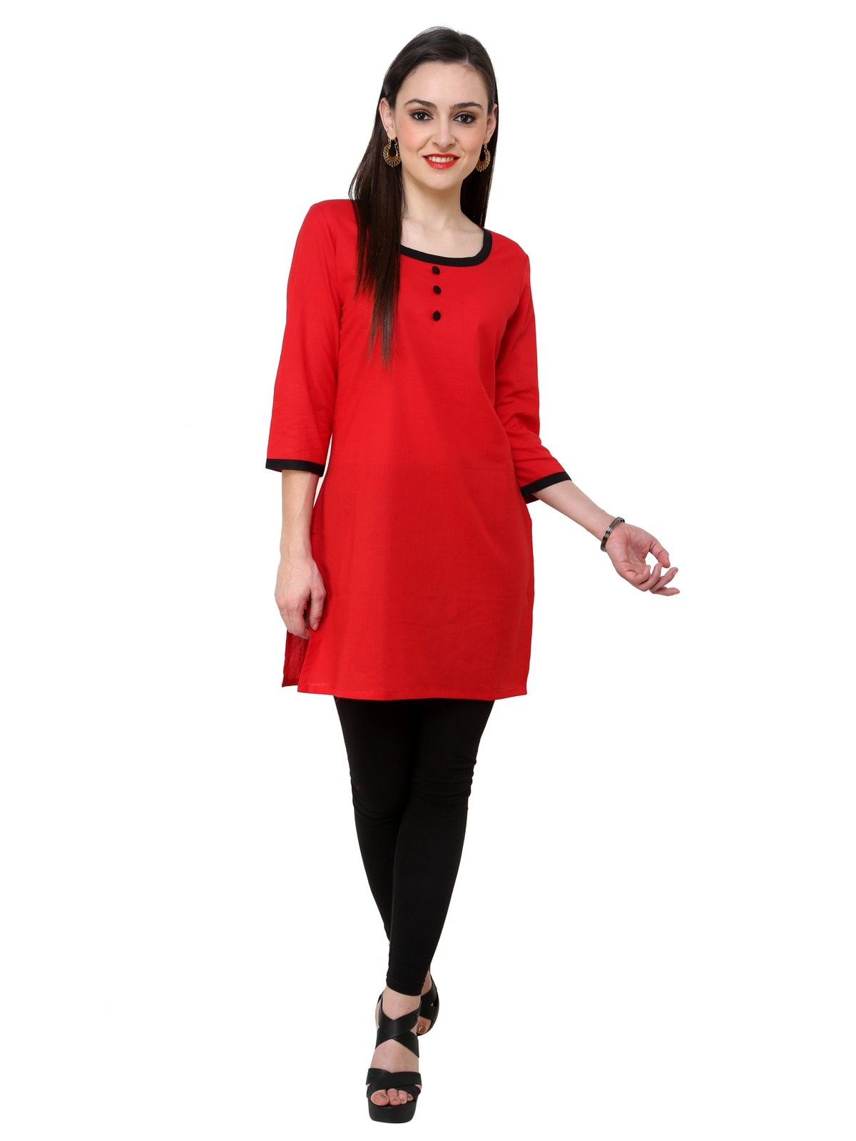 3/4sleeves front buttoned kurti