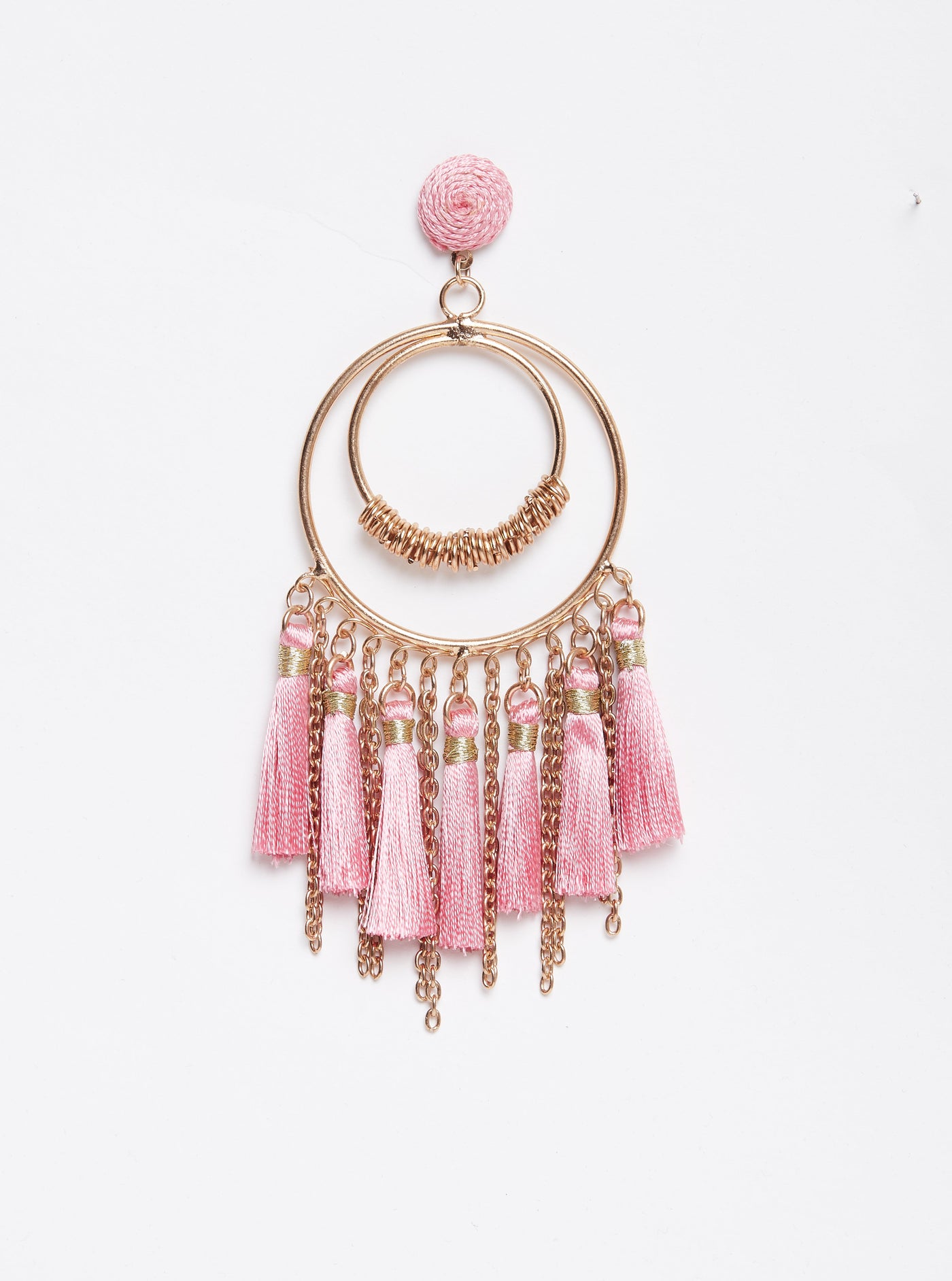 Pink Tassel Earrings