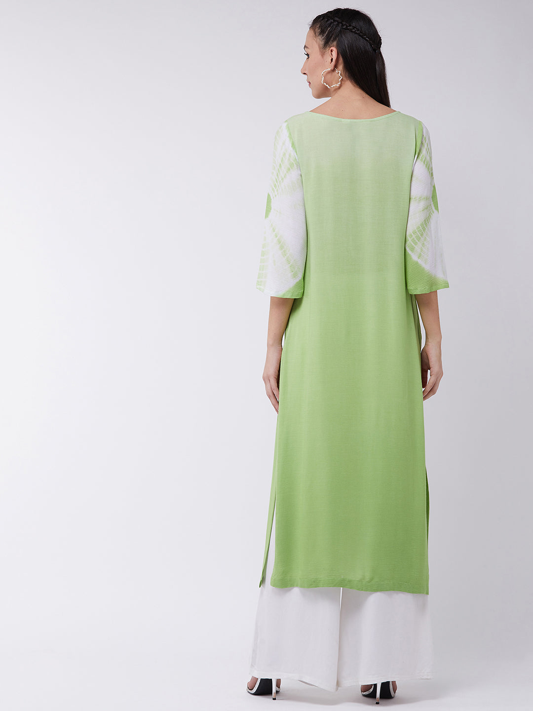 Ombre Tie-Dye Embroidered Kurta