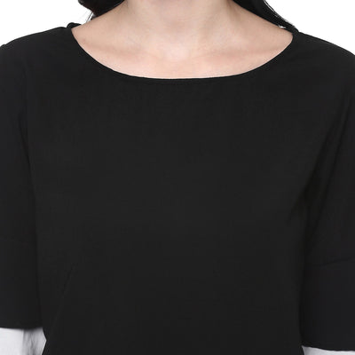 Solid Monocromatic Flare Sleeve Top