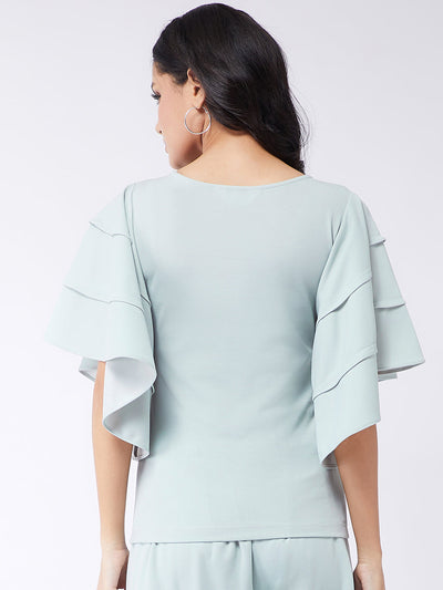 Solid Top With Stylish Sleeves