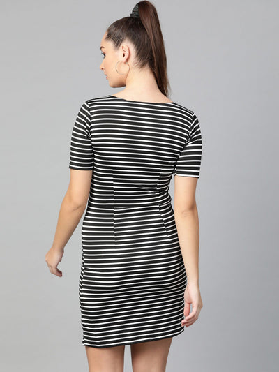 Thick Stripe Plain Dress