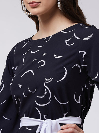 Moon Printed A-Line Dress
