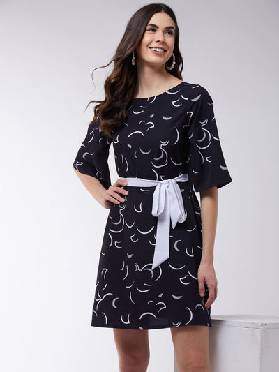 Moon Printed A-Line Dress