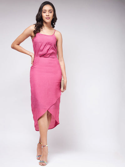 Flaunt Yourself In Front Yoke Pleated Fitted Dress