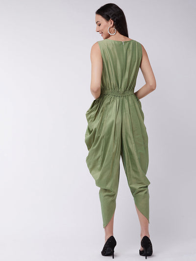 Embroidered Cowl Jumpsuit