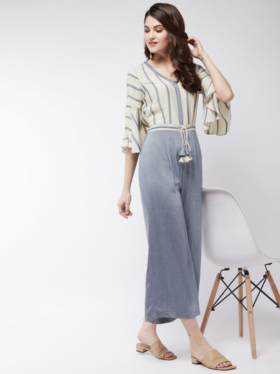 Soaked In Pastels Dori Jumpsuit With Bell Sleeves