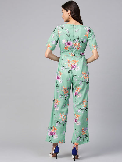 Floral Overlapping Jumpsuit