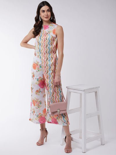 Candy Inspired Digital Printed Wrapped Jumpsuit
