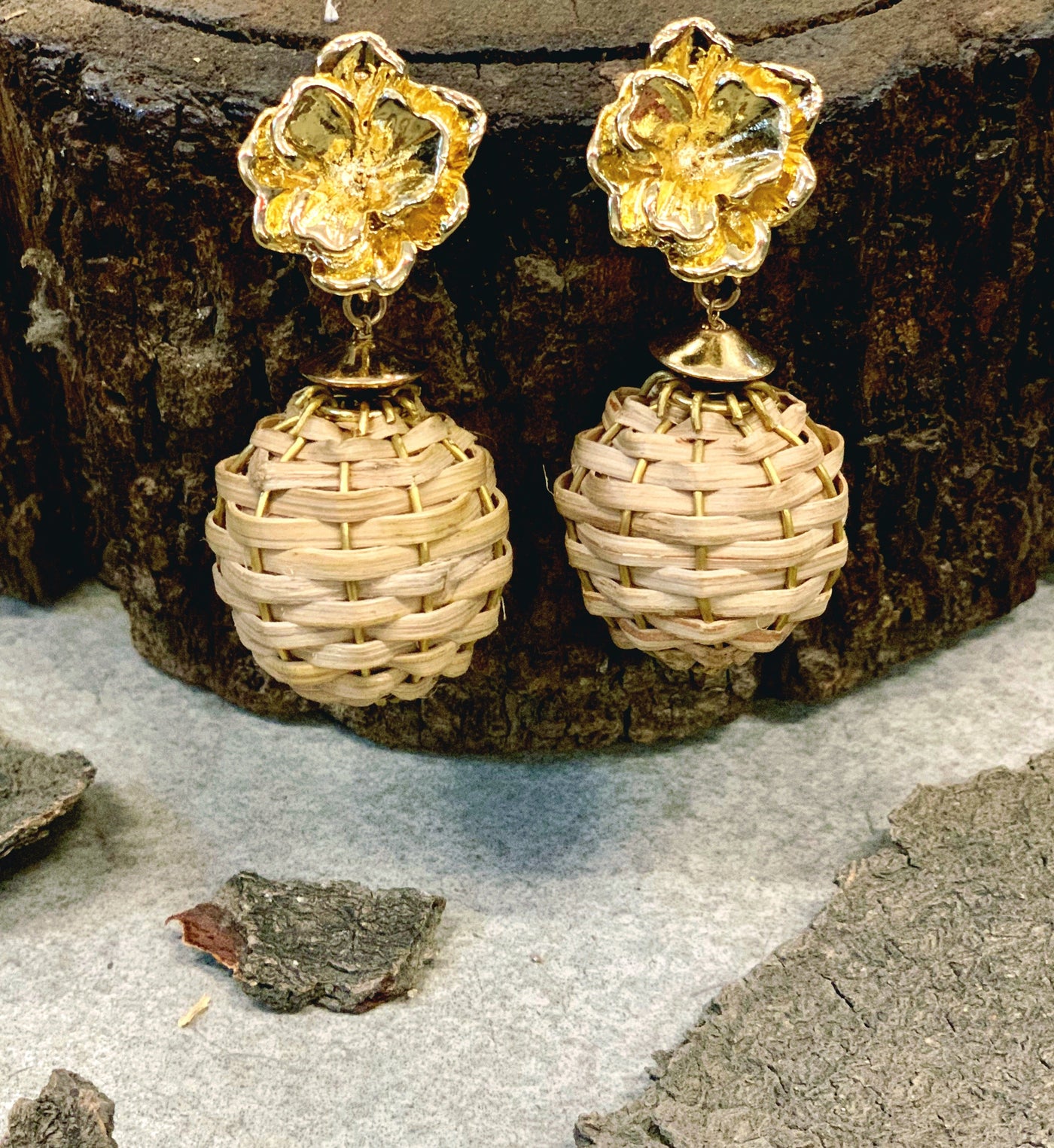 Handcrafted Bamboo Weave Earring