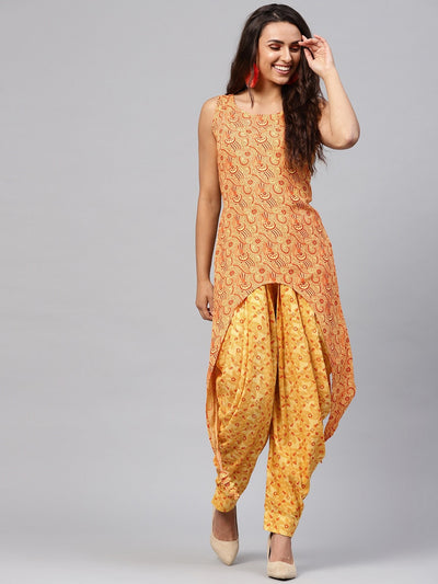 Tribal Art Kurta With Dhoti