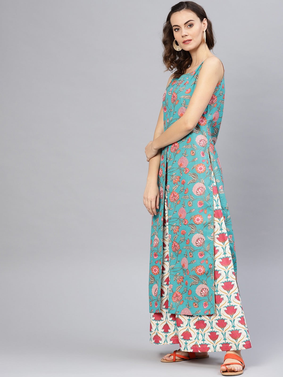 Printed Sleeveless Kurta With Palazzo