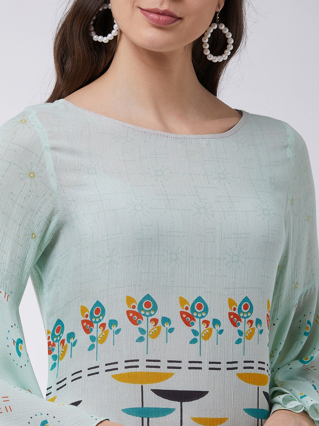 Pastel Printed Kurta With Sharara