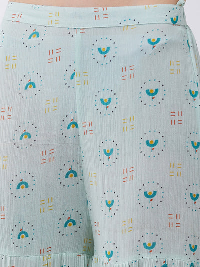 Pastel Printed Kurta With Sharara