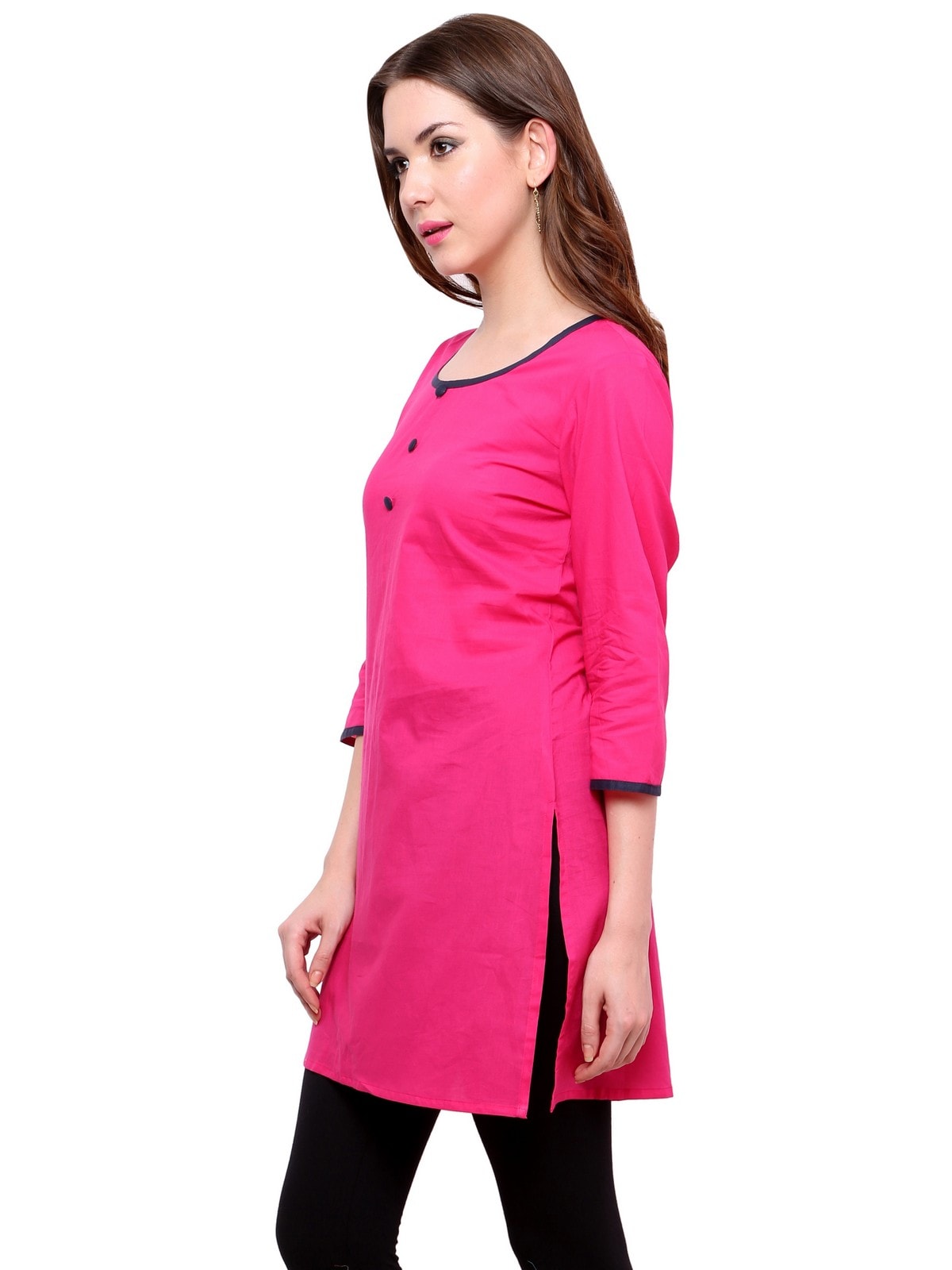 Pannkh Women's 3/4sleeves front buttoned kurti