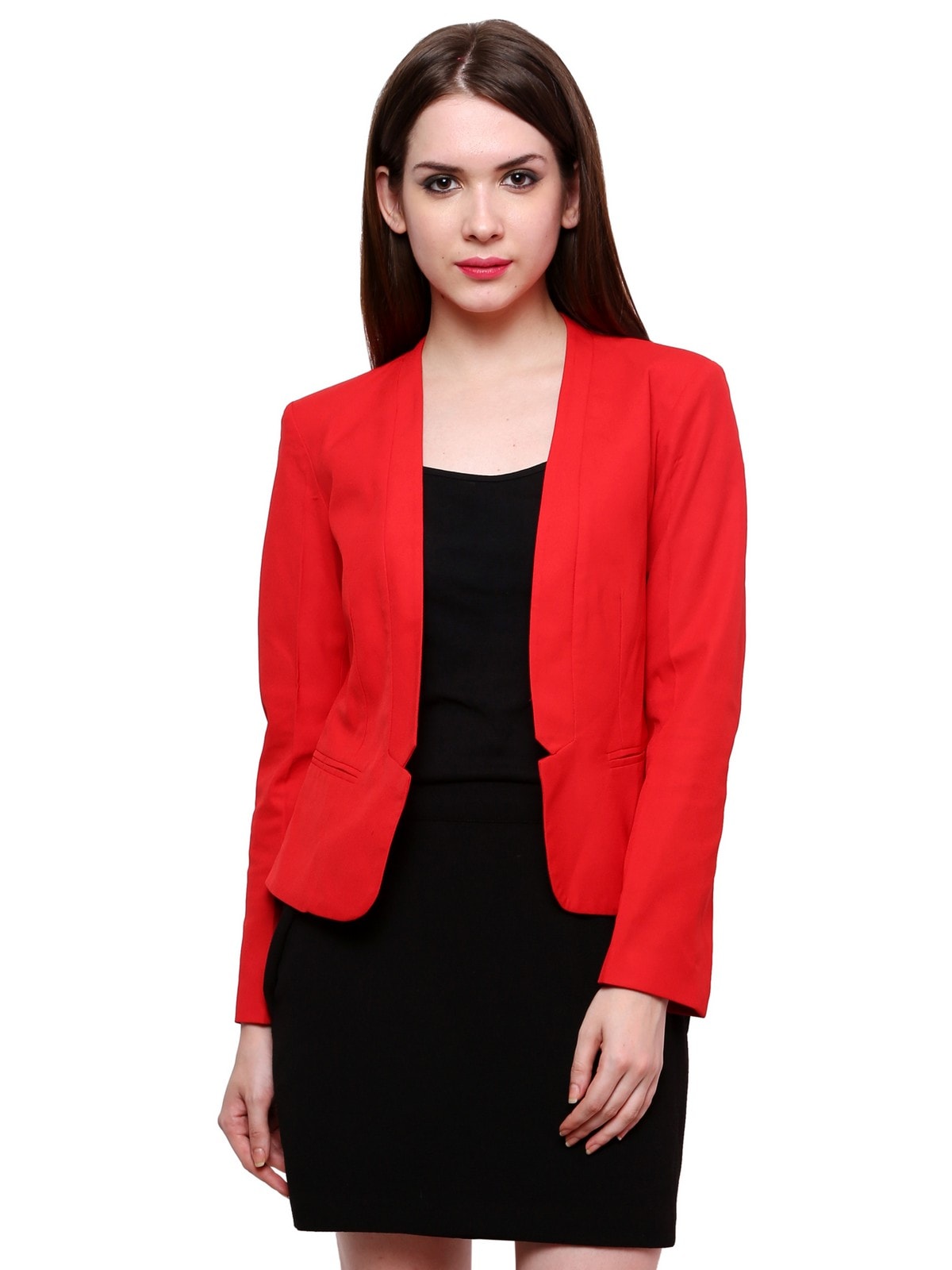 Red Solid Blazer