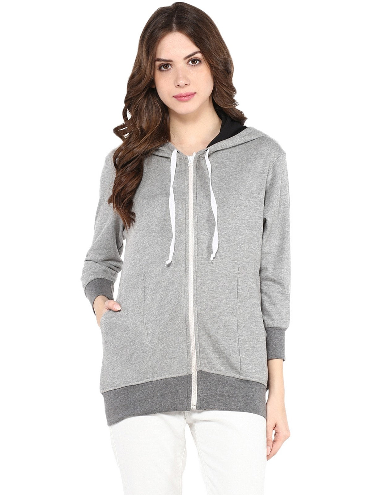 Solid Hooded Sweatshirts With Pockets