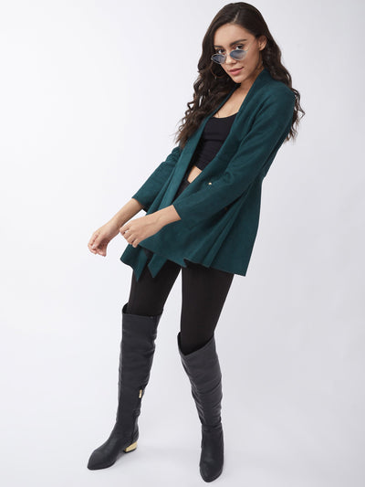 Solid A-line Side Zipper Shrug