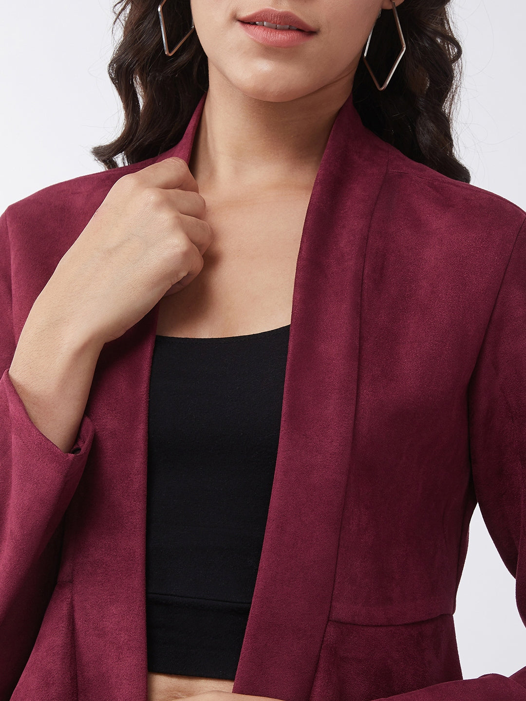 Solid A-line Side Zipper Shrug