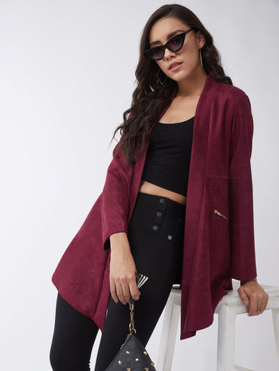 Solid A-line Side Zipper Shrug