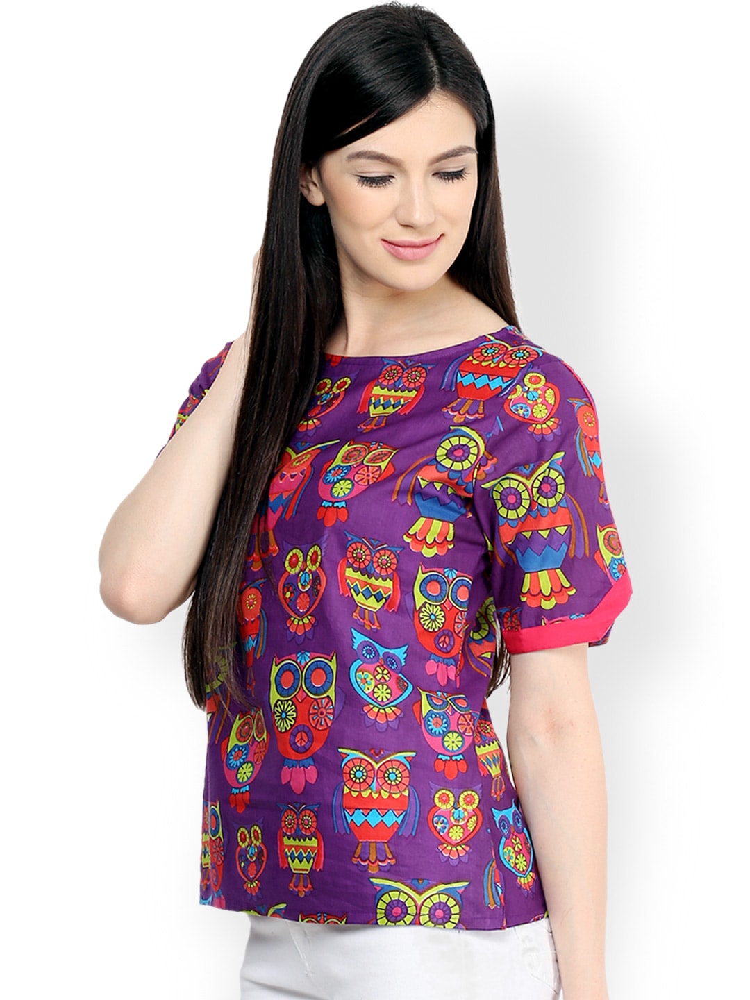 Pannkh Women's Owl Print Top