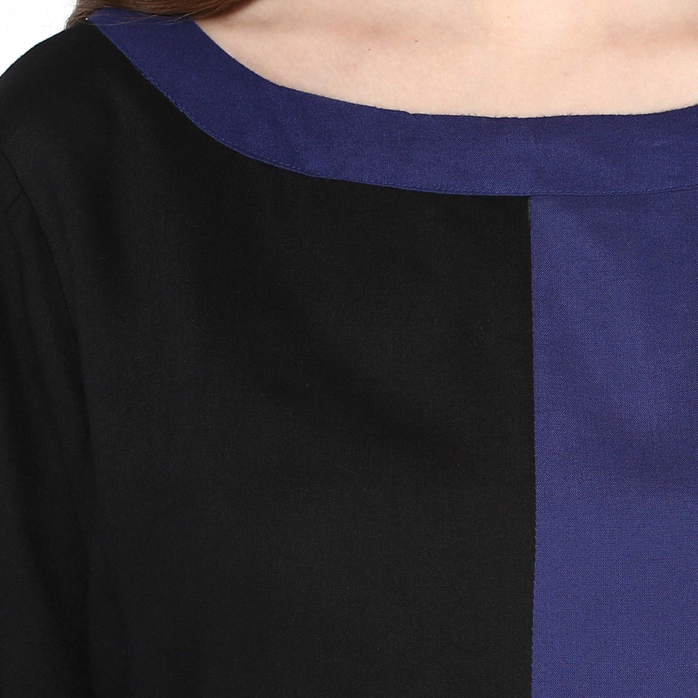 Pannkh Women's Vertical  Color-Block Kurta