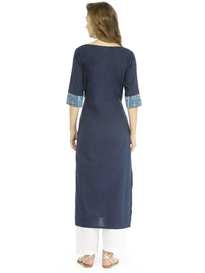 Pannkh Women's Abstract Print Panelled Kurta