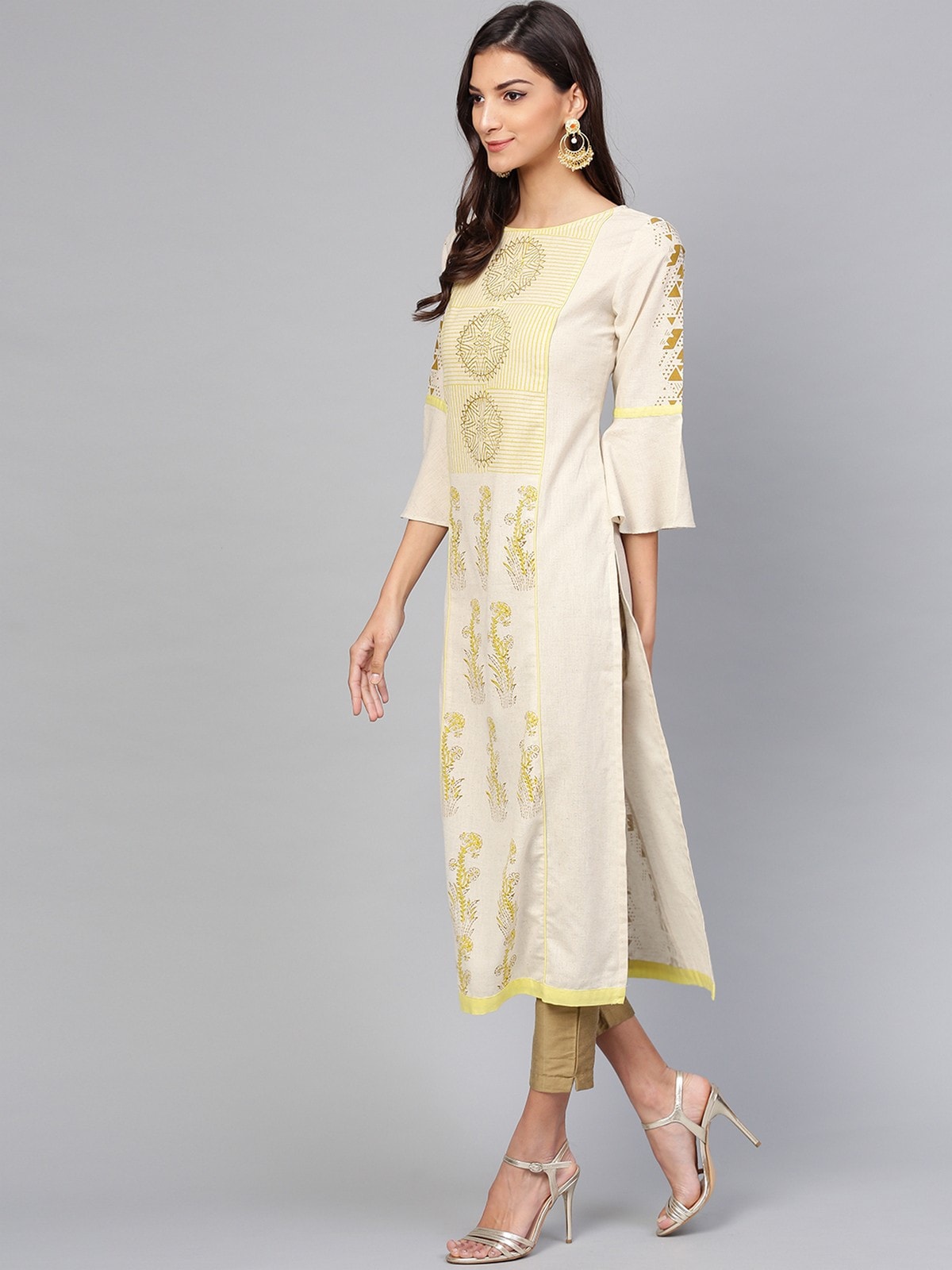 Printed Kurta With Bell Sleeves