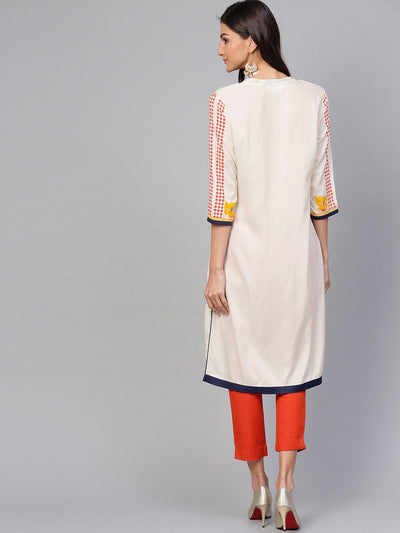 Off-White Placement Printed Kurta