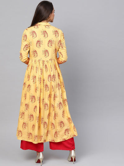 Tribal Print Flared Tassel  Kurta