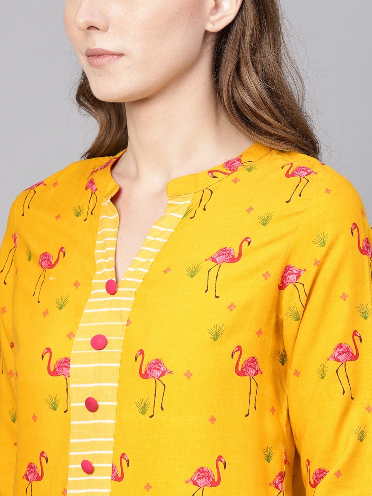 Drappy Flamingo Printed Kurta