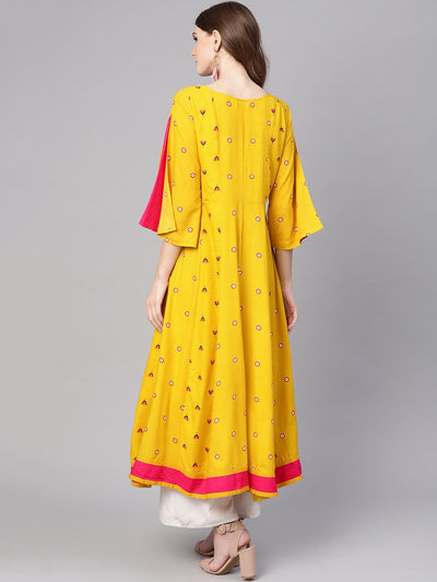 Side Dori Flamingo Printed Kurta