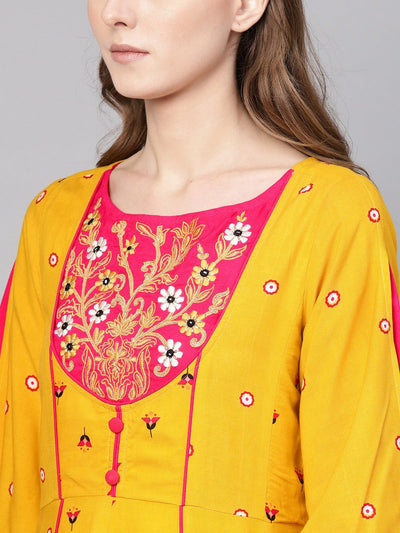 Side Dori Flamingo Printed Kurta