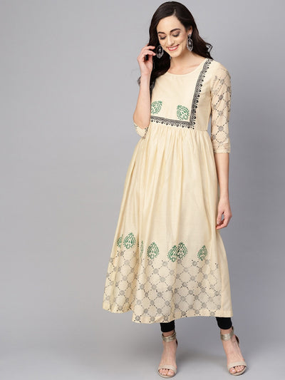 Block Printed Flared Kurta