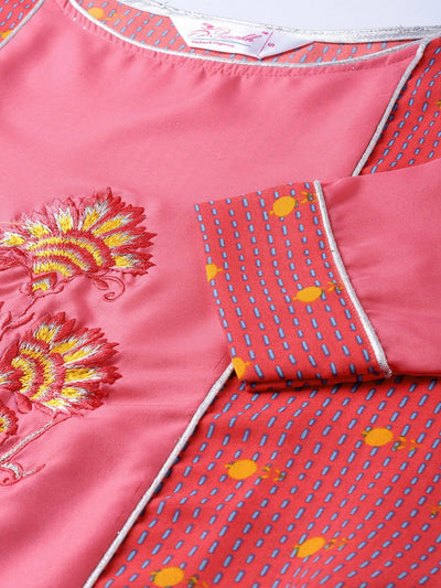 Embroidered Printed Straight Kurta