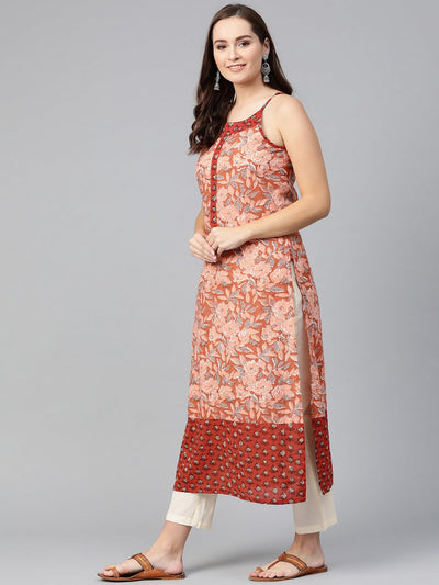 Sleeveless Printed Long Kurta