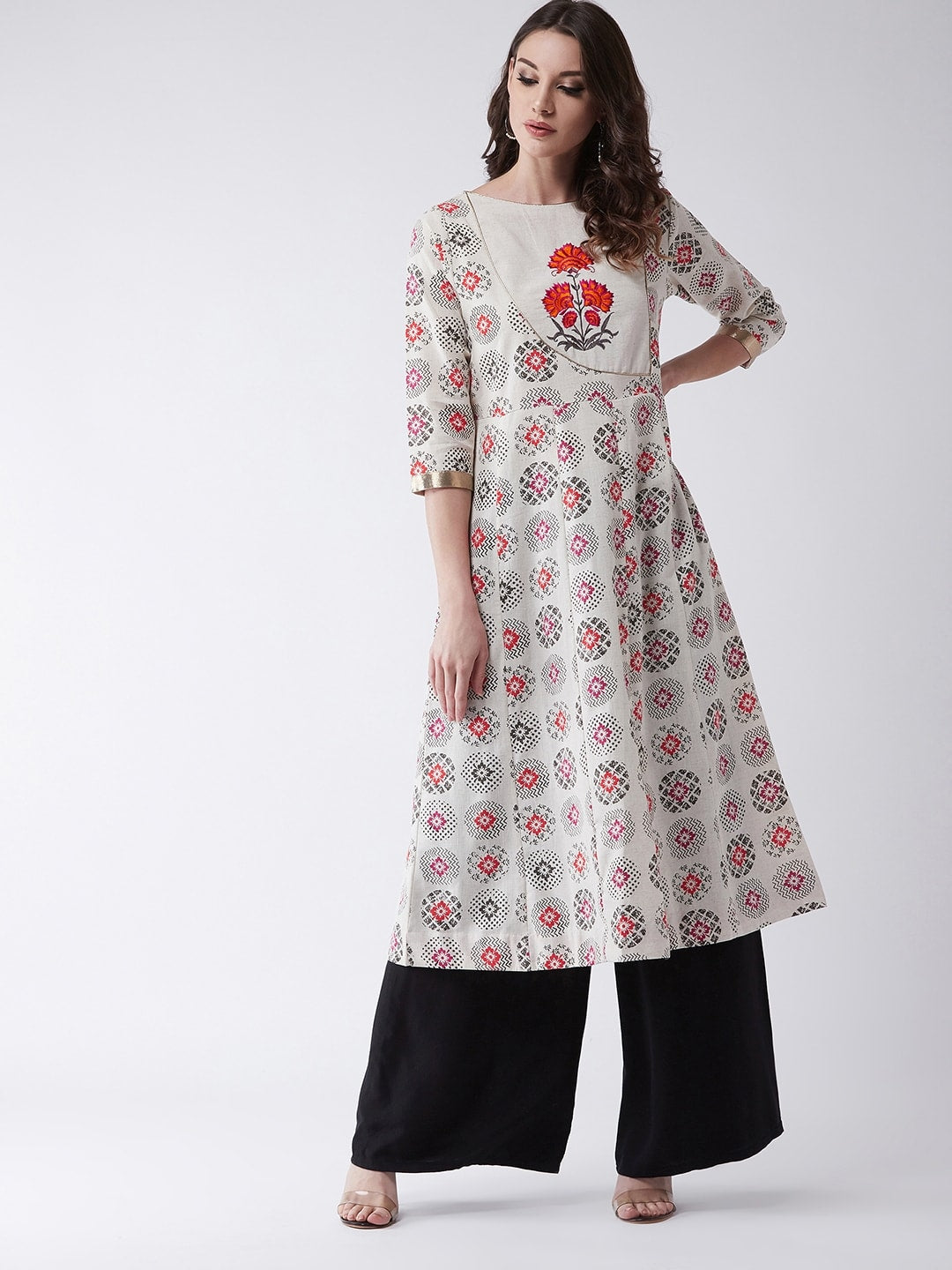 Embroidered Flared Kurta