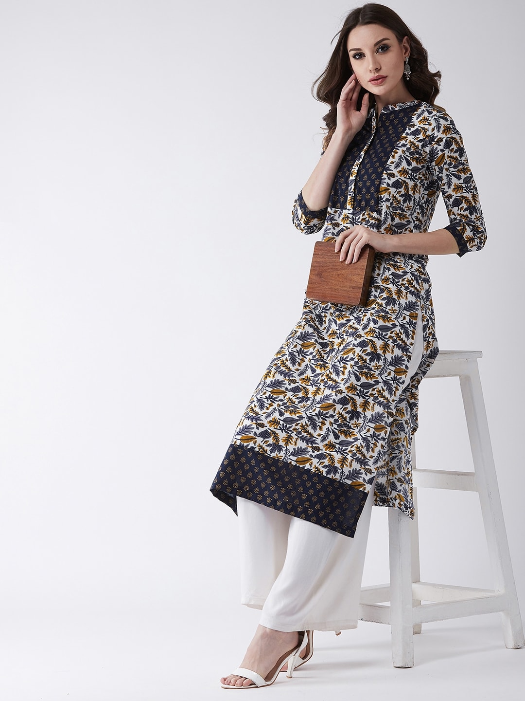 Muticolor Printed Yoke Straight Fit Kurta