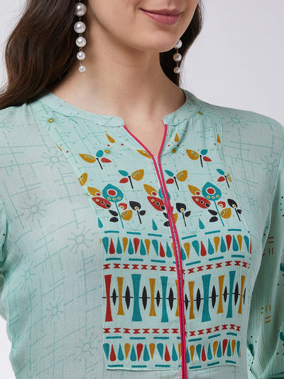 Pastel Printed Straight Fit Kurta