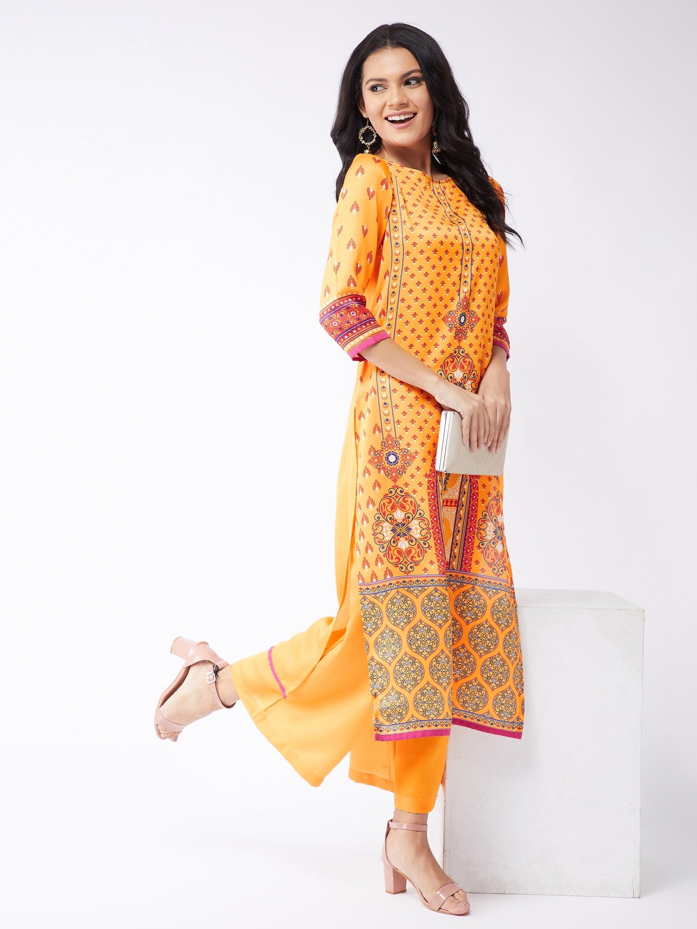 Digital Print Placement Kasturi Kurta