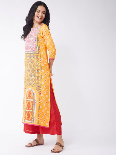 Digital Printed Centre Placement With Yoke Kasturi Kurta