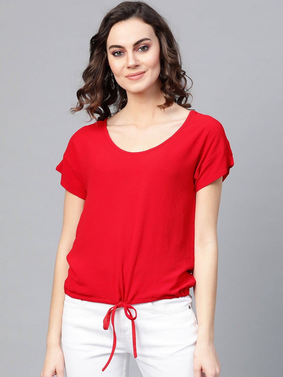 Red Bubble Loose Fit Tunnel Top