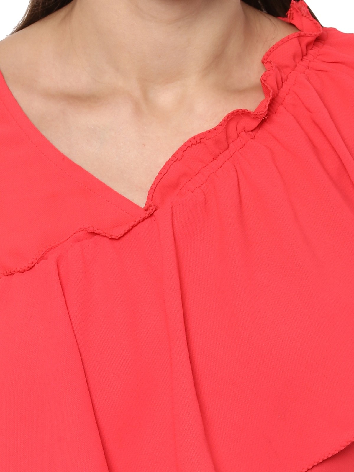 Asymmetric One-Side Frill Top