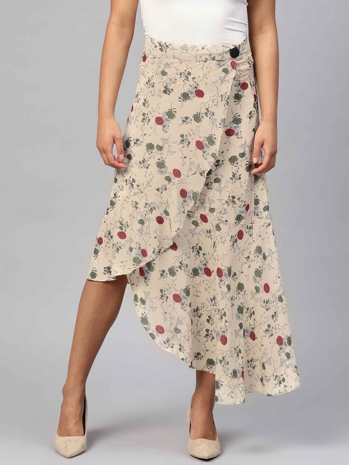 Floral Asymmetric Skirt