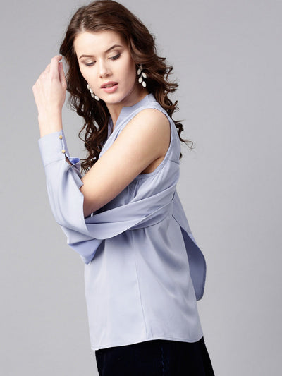 Solid Designer Sleeves Top