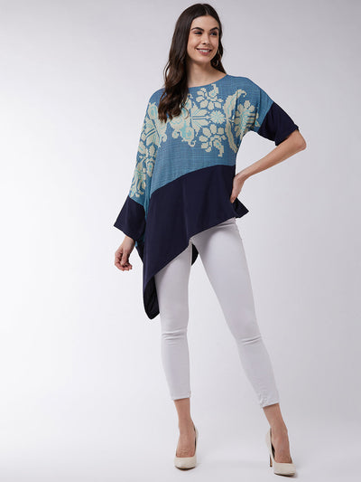 Asymmetric Printed Loose Top