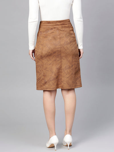 Suede A-Line Skirt