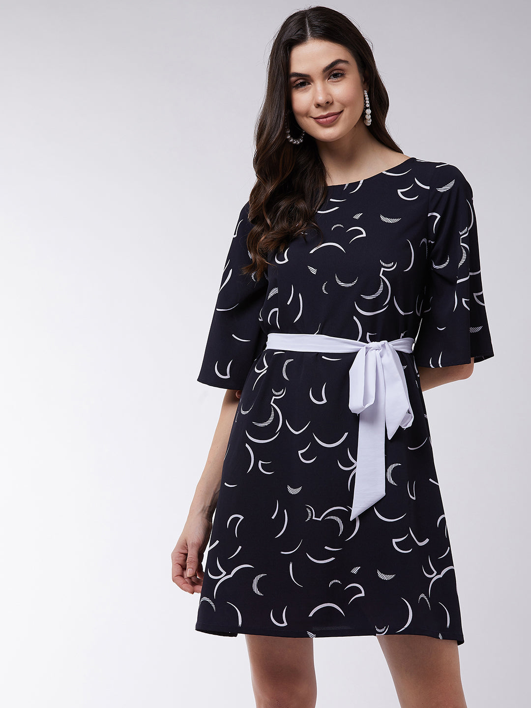 Moon Printed A-Line Dress