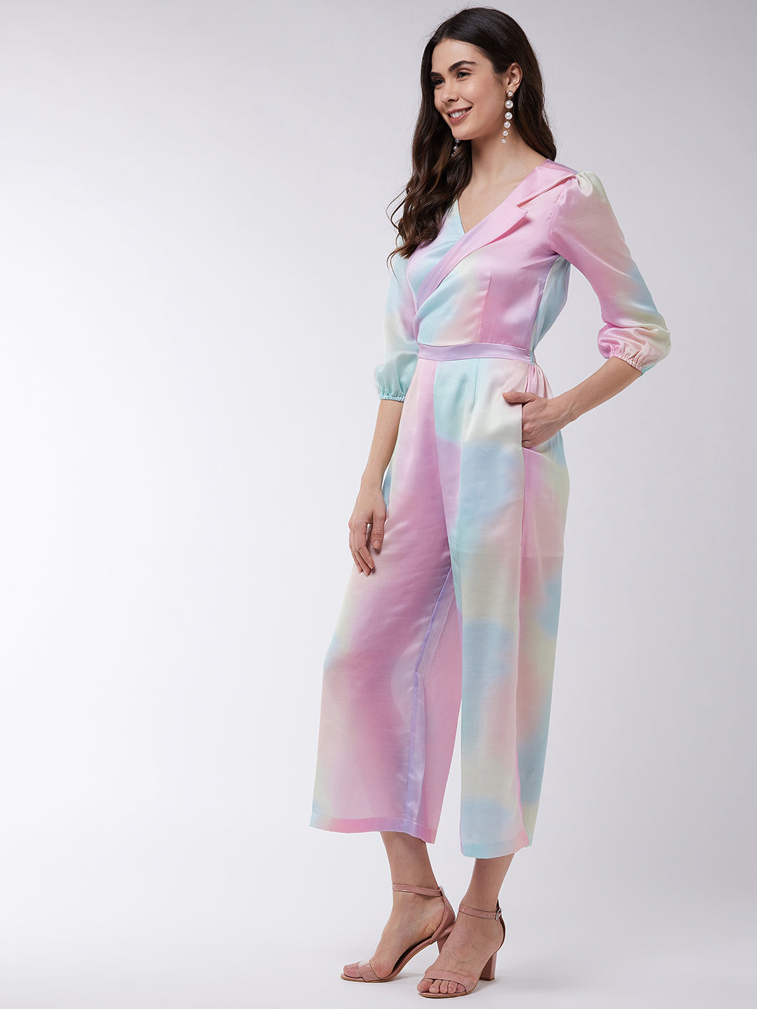 Candy Inspired Digital Printed Collared Jumpsuit