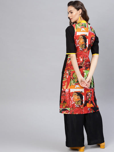 Picasso Printed Zipper Kurta